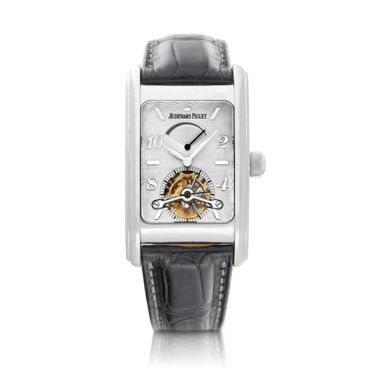 Audemars Piguet,Edward 29x49mm,29x49mm,White Gold,Antique Silver,Handwound,Power Reserve Indicator,Tourbillon,26006BC,26006BC.OO.D002CR.01
