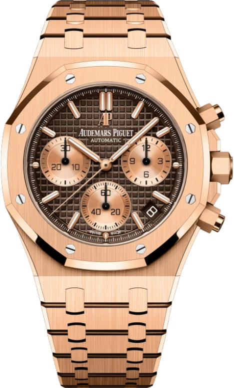Audemars Piguet,Royal Oak 41mm,41mm,Pink Gold,Brown,Automatic,Chronograph,Day,26239OR,26239OR.OO.1220OR.02