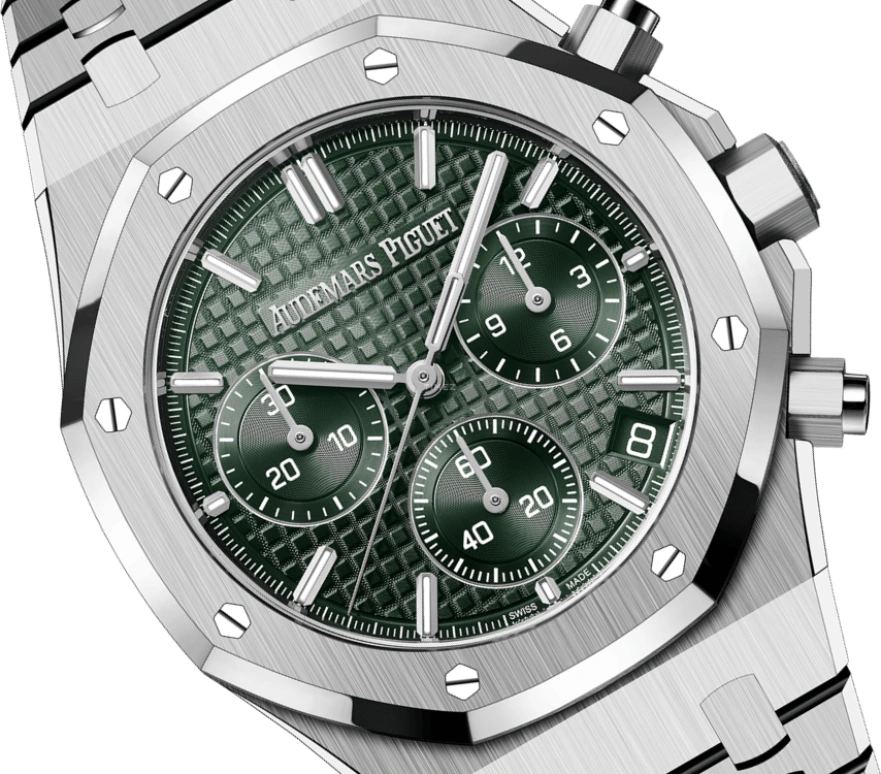 Audemars Piguet,Royal Oak 41mm,41mm,Stainless Steel,Green,Automatic,Chronograph,Day,26240ST,26240ST.OO.1320ST.04 50th