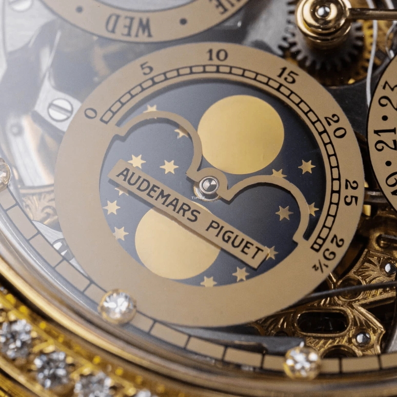 Audemars Piguet,Other 36mm,36mm,Yellow Gold,Skeleton,Automatic,Moonphase,Perpetual Calendar,Month,Date,40hours,In-house Caliber,5582BA