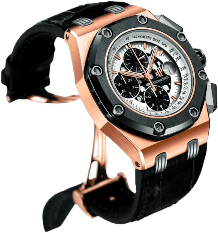 Audemars Piguet,Royal Oak Offshore 42mm,42mm,Pink Gold,Titanium,Ceramic,Skeleton,Black,White,Automatic,Chronograph,Day,26286RO,26286RO.OO.D002CR.01