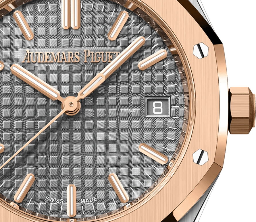 Audemars Piguet,Royal Oak 34mm,34mm,Stainless Steel,Grey,Automatic,Day,50hours,77450SR,77450SR.OO.1361SR.03