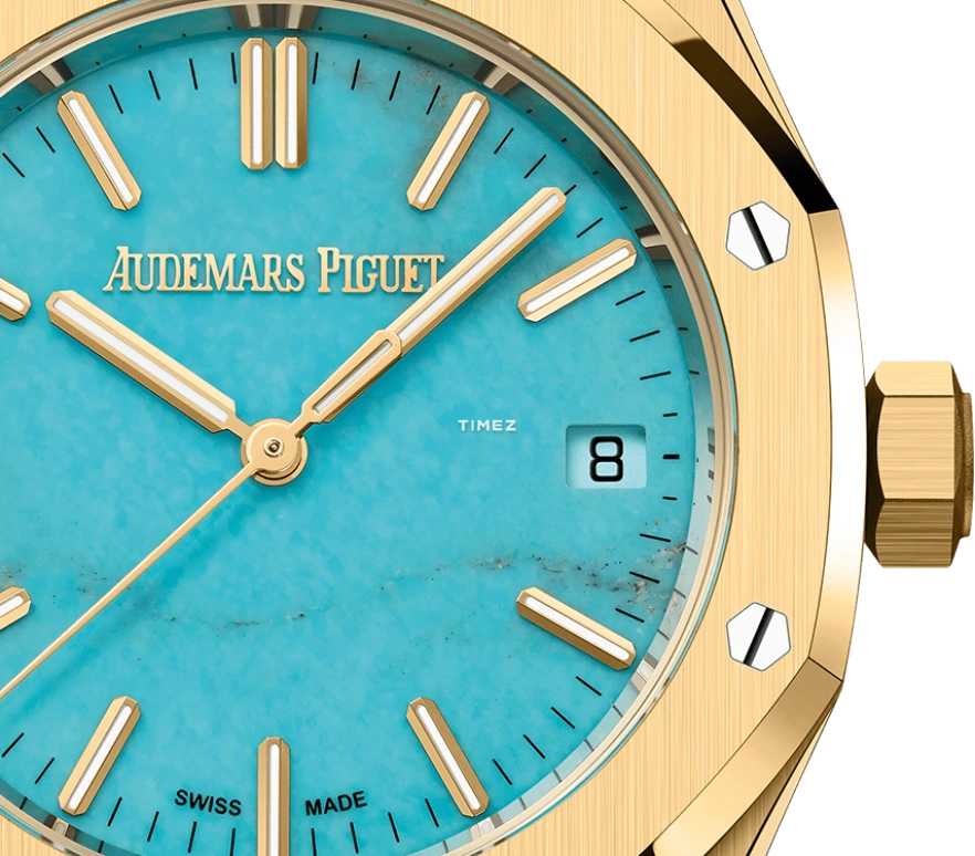 Audemars Piguet,Royal Oak 37mm,37mm,Yellow Gold,Turquoise,Blue,Automatic,Day,60hours,Haruna Kawaguchi,John Mayer,15550BA,15550BA.OO.1356BA.01