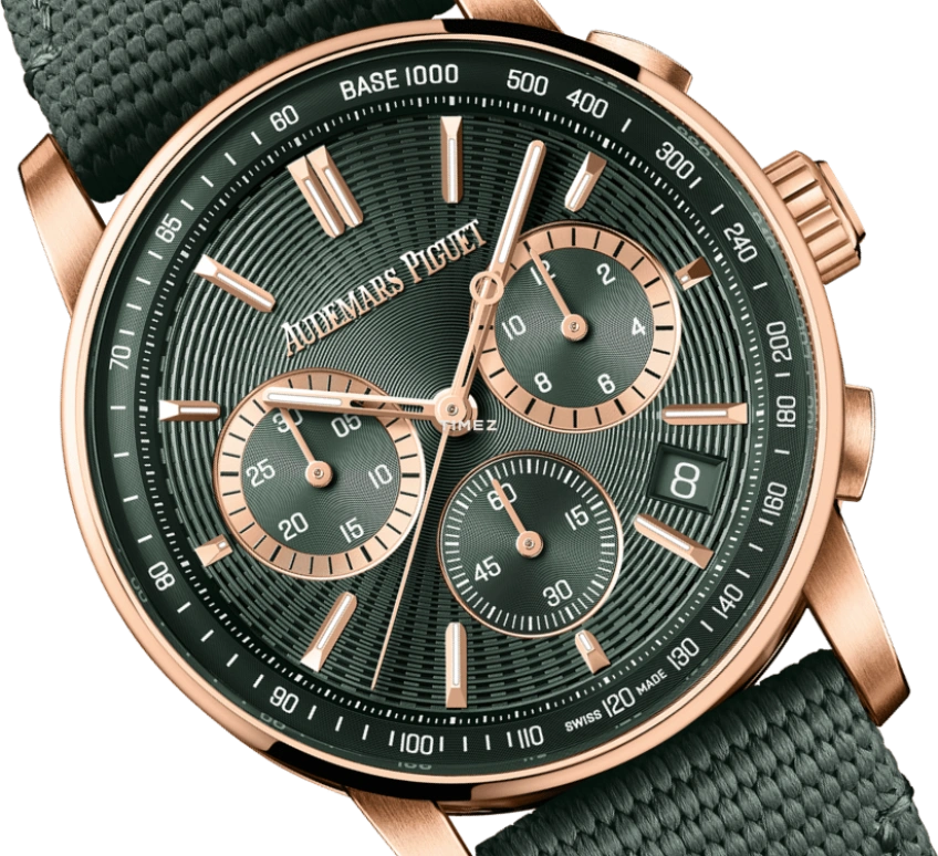 Audemars Piguet,CODE 11.59 41mm,41mm,Rose Gold,Green,Automatic,Chronograph,Day,Flyback,26393OR,26393OR.OO.A056KB.01