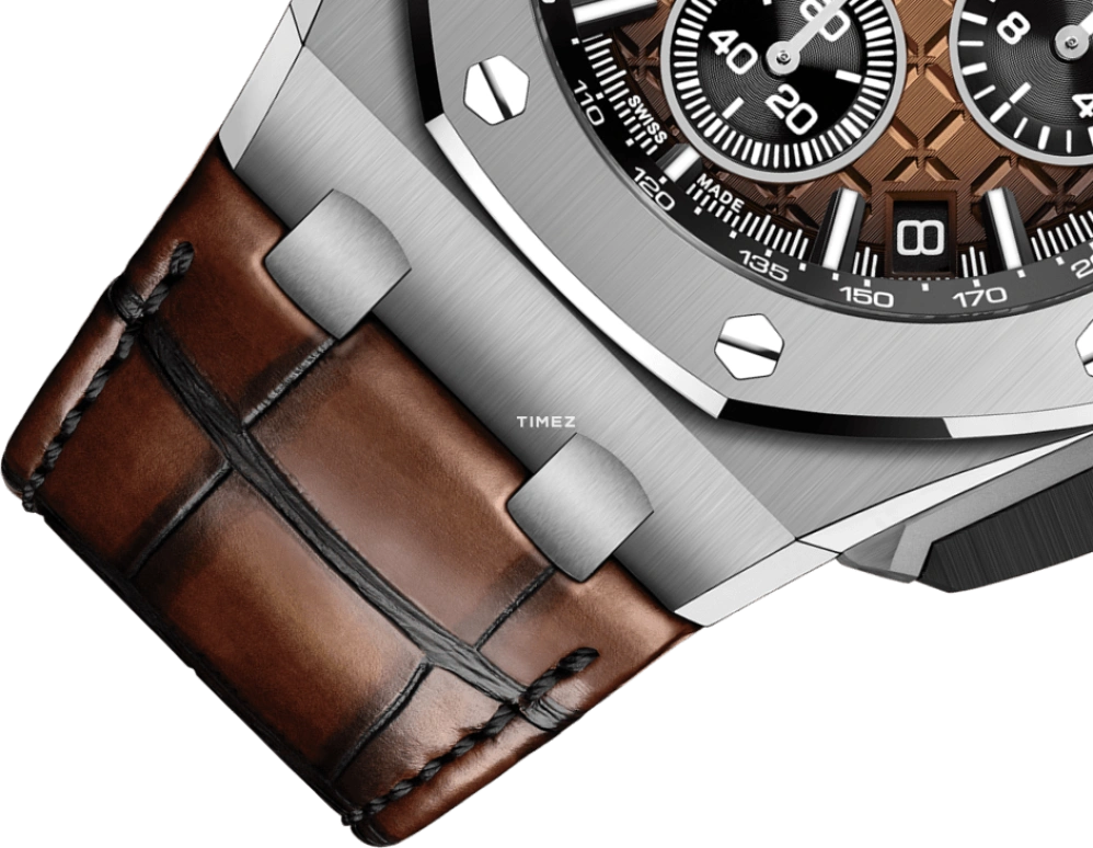 Audemars Piguet,Royal Oak Offshore 43mm,43mm,Stainless Steel,Brown,Black,Automatic,Chronograph,Day,26420ST,26420ST.OO.A828CR.01