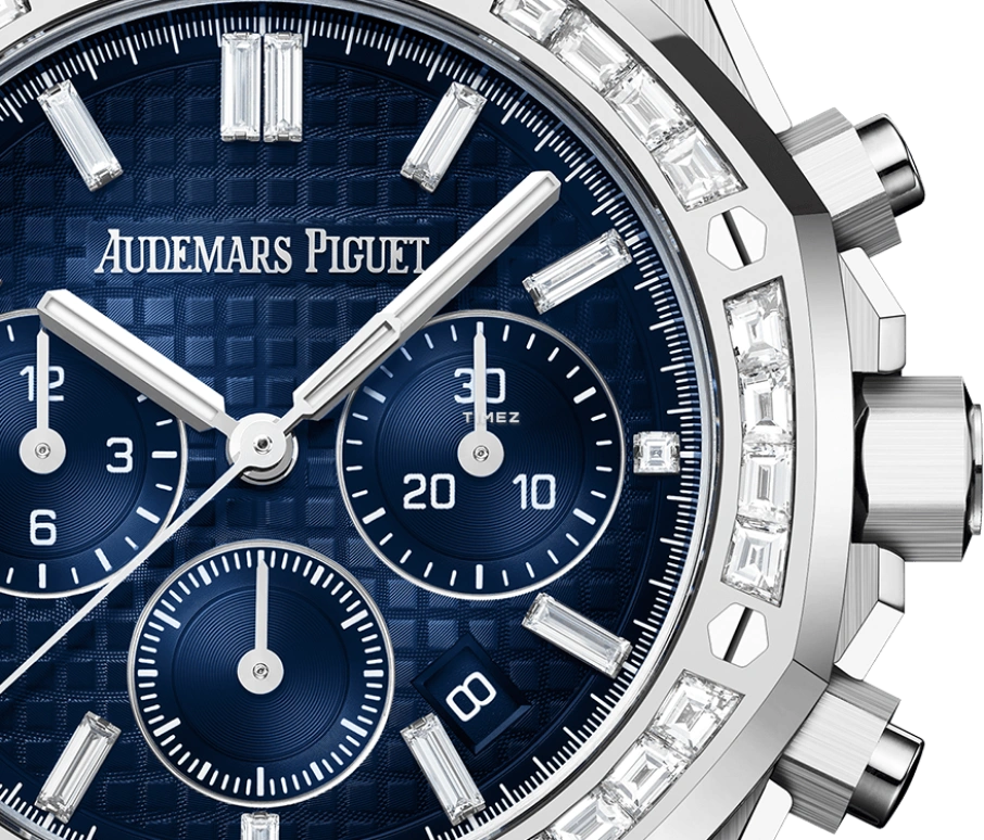 Audemars Piguet,Royal Oak 38mm,38mm,White Gold,Blue,Automatic,Chronograph,Day,26715BC,26715BC.ZZ.1356BC.01