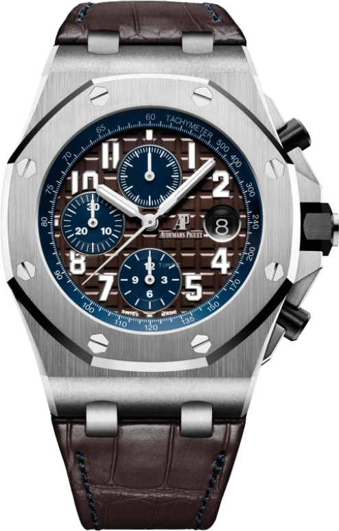 Audemars Piguet,Royal Oak Offshore 42mm,42mm,Ceramic,Stainless Steel,Brown,Automatic,Chronograph,Day,26470ST,26470ST.OO.A099CR.01