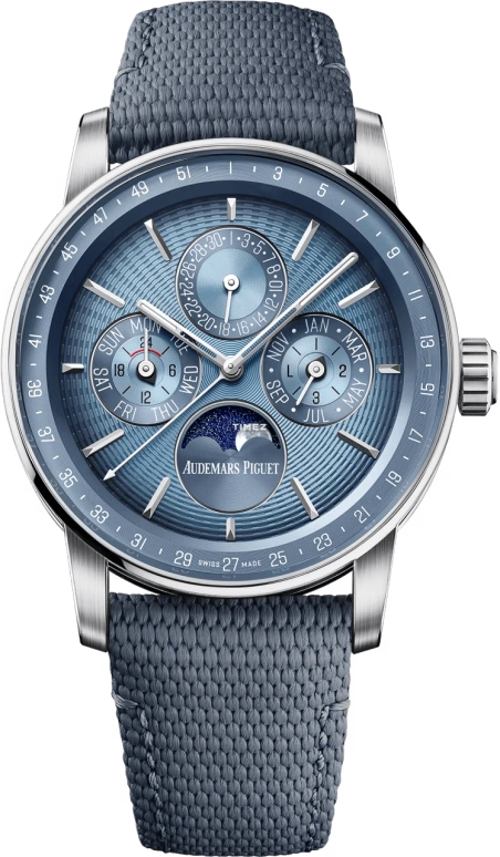 Audemars Piguet,CODE 11.59 41mm,41mm,White Gold,Blue,Automatic,Moonphase,Perpetual Calendar,Month,Date,55hours,In-house Caliber,26494BC,26494BC.OO.D350KB.01