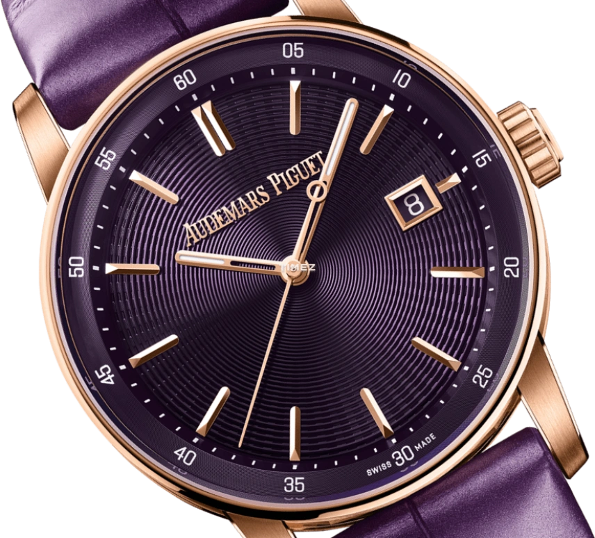 Audemars Piguet,CODE 11.59 38mm,38mm,Rose Gold,Purple,Automatic,Day,60hours,77410OR,77410OR.OO.A623CR.01