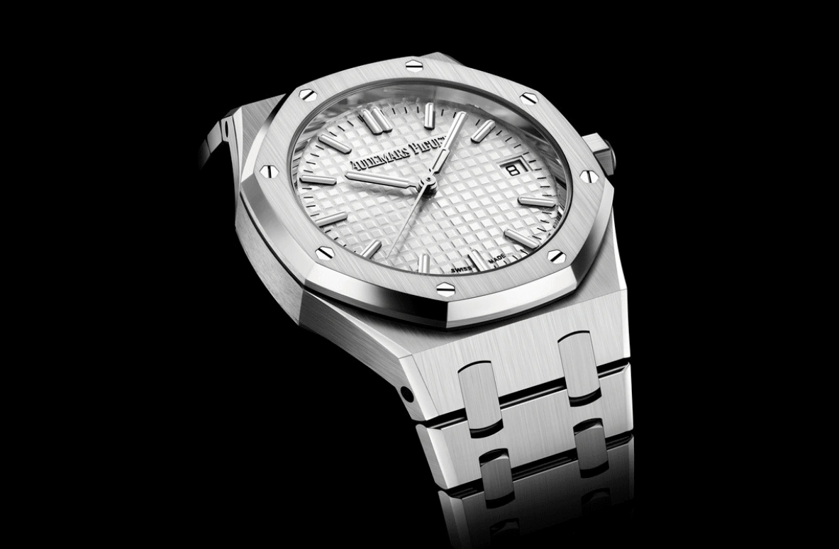 Audemars Piguet,Royal Oak 34mm,34mm,Stainless Steel,Silver,White,Automatic,Day,50hours,77450ST,77450ST.OO.1361ST.01 50th