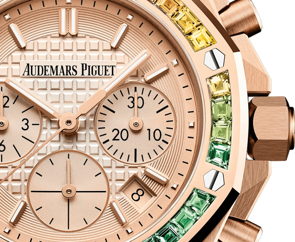 Audemars Piguet,Royal Oak Offshore 37mm,37mm,Pink Gold,Beige,Rose Gold,Automatic,Chronograph,Day,26236OR,26236OR.YY.D085CA.01