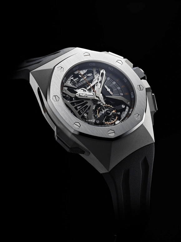 Audemars Piguet,Royal Oak Concept 44mm,44mm,Stainless Steel,Black,Skeleton,Handwound,Chronograph,Tourbillon,Minute Repeater,26577ST,26577ST.OO.D002CA.01