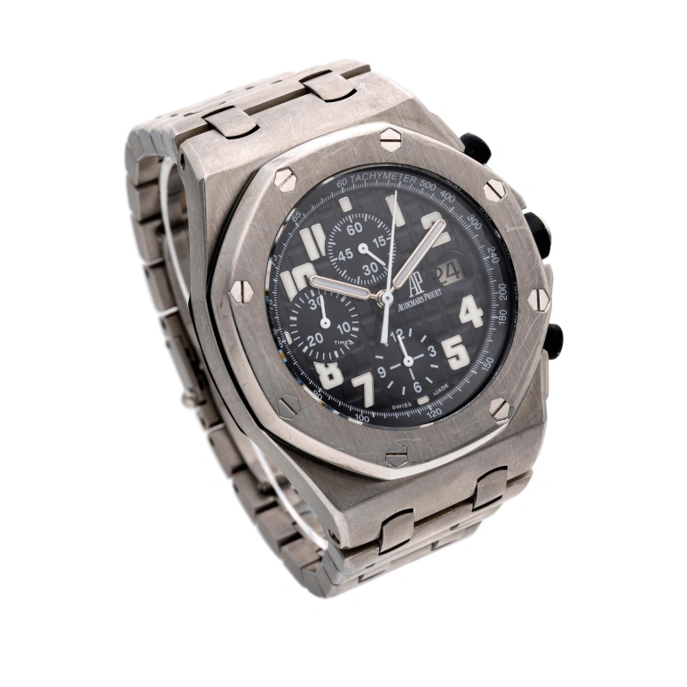 Audemars Piguet,Royal Oak Offshore 44mm,44mm,Stainless Steel,Black,Automatic,Chronograph,Day,25721ST,25721ST.OO.1000ST.08.A