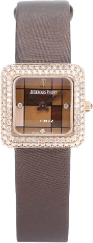 Audemars Piguet,Other 24.80mm,24.80mm,Rose Gold,Coffee,Brown,Handwound,Sapphire,Square,77215OR,77215OR.ZZ.A080SU.01