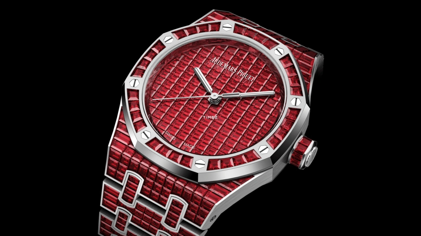 Audemars Piguet,Royal Oak 37mm,37mm,White Gold,Red,Automatic,60hours,In-house Caliber,15554BC,15554BC.RR.1274BC.01