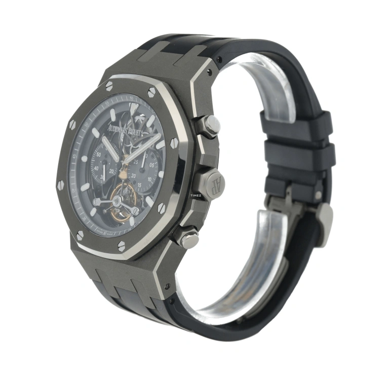 Audemars Piguet,Royal Oak 44mm,44mm,Titanium,Skeleton,Stone Gray,Handwound,Chronograph,Tourbillon,26347TI,26347TI.GG.D004CA.02