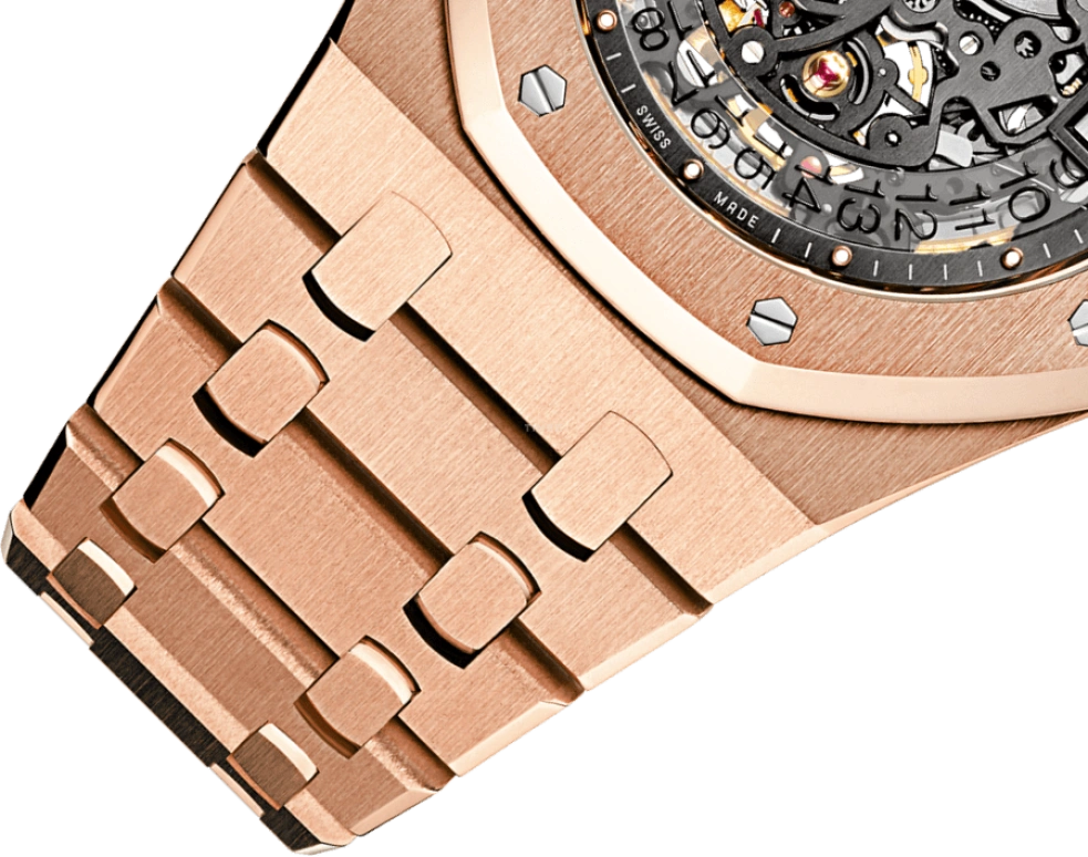 Audemars Piguet,Royal Oak 39mm,39mm,Rose Gold,Skeleton,Stone Gray,Automatic,Day,40hours,15204OR,15204OR.OO.1240OR.01