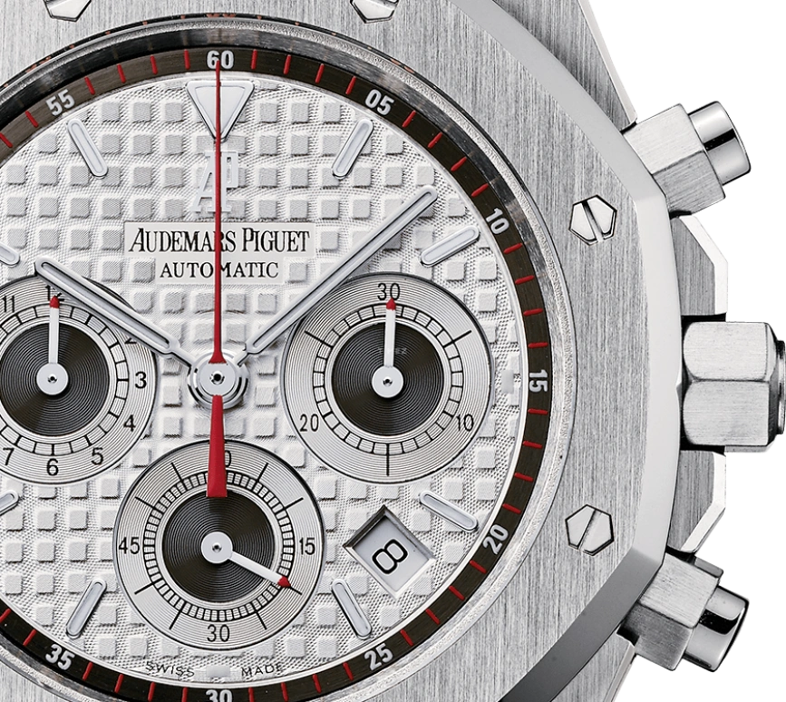 Audemars Piguet,Royal Oak 39mm,39mm,Stainless Steel,Silver,White,Silver White,Automatic,Chronograph,Day,26300ST,26300ST.OO.1110ST.06