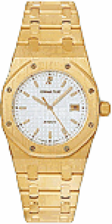 Audemars Piguet,Royal Oak 33mm,33mm,Yellow Gold,White,Automatic,Day,40hours,15000BA,15000BA.OO.0789BA.08