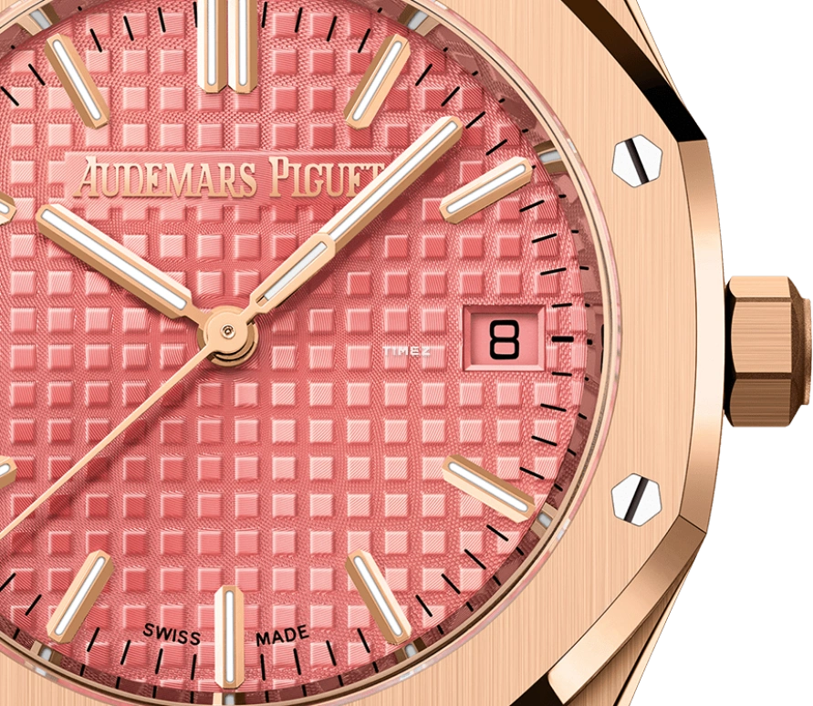 Audemars Piguet,Royal Oak 34mm,34mm,Rose Gold,Pink Red,Automatic,Big Date,50hours,77450OR,77450OR.OO.1361OR.01