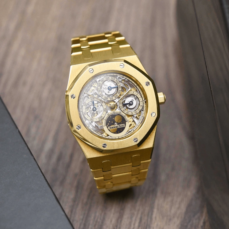 Audemars Piguet,Royal Oak 39mm,39mm,Yellow Gold,Skeleton,Automatic,Moonphase,Perpetual Calendar,Month,Date,Sapphire,Octagon,Pharrell Williams,25636BA,25636BA.OO.0944BA.01