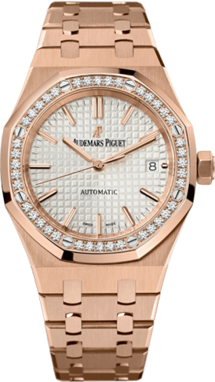 Audemars Piguet,Royal Oak 37mm,37mm,Pink Gold,Silver,Silver White,White,Automatic,Day,60hours,15451OR,15451OR.ZZ.1256OR.01