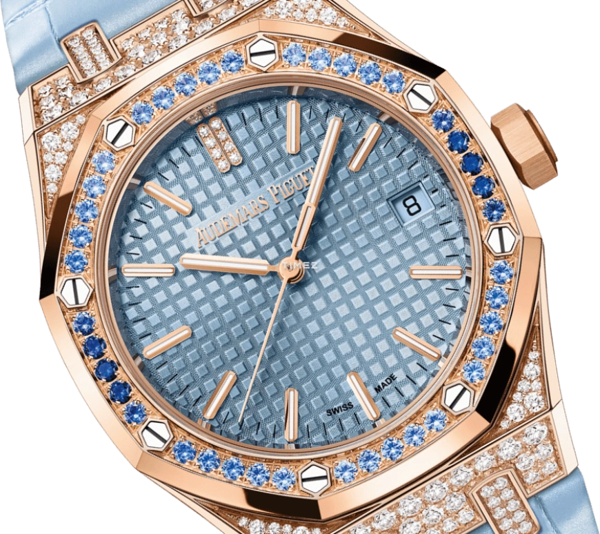 Audemars Piguet,Royal Oak 37mm,37mm,Rose Gold,Blue,Automatic,Day,Octagon,15551OR,15551OR.ZS.D344CR.01