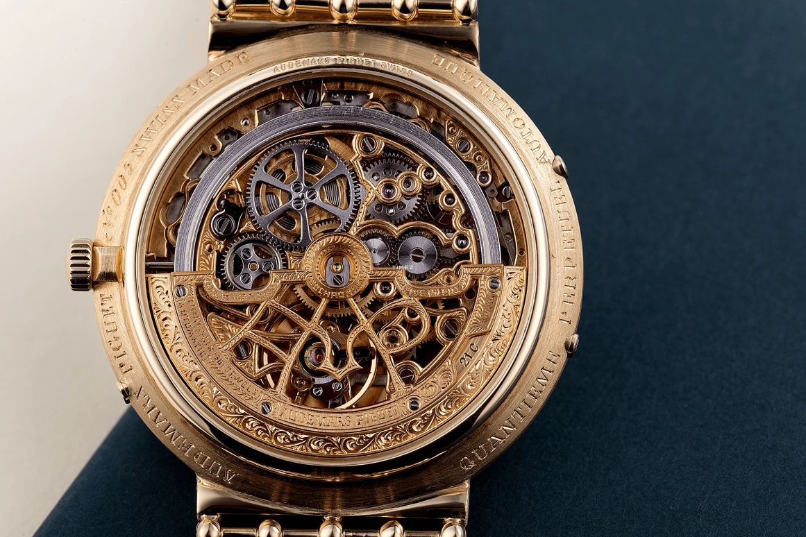 Audemars Piguet,Other 36mm,36mm,Yellow Gold,Skeleton,Automatic,Moonphase,Perpetual Calendar,Month,Date,40hours,In-house Caliber,5582BA