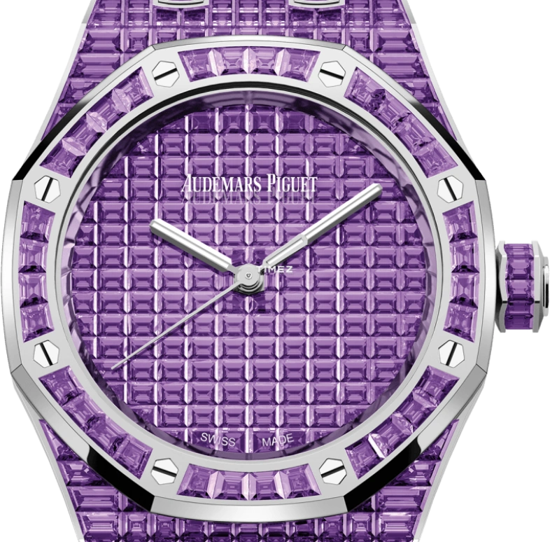 Audemars Piguet,Royal Oak 37mm,37mm,White Gold,Crystal,Purple,Automatic,60hours,In-house Caliber,15554BC,15554BC.AY.1274BC.01
