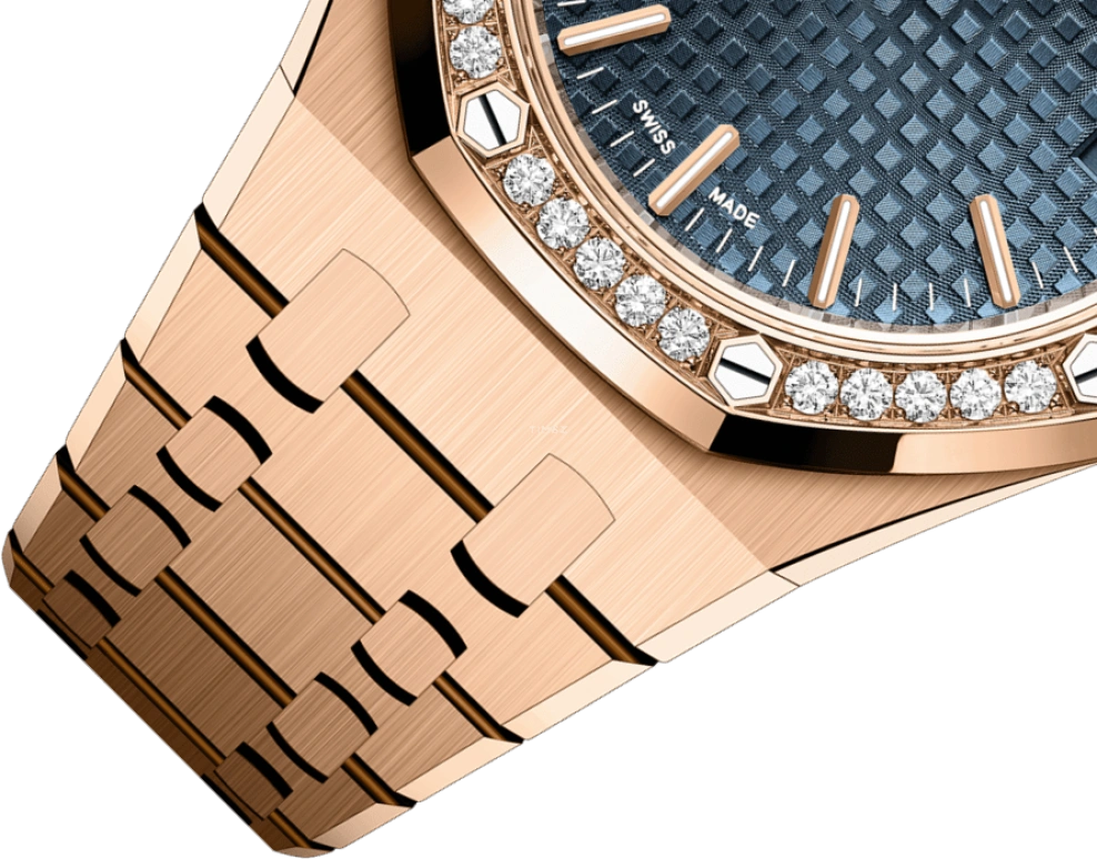 Audemars Piguet,Royal Oak 37mm,37mm,Pink Gold,Blue,Automatic,Day,60hours,Antonella Roccuzzo,15551OR,15551OR.ZZ.1356OR.02 50th