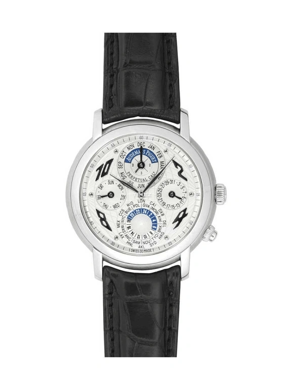 Audemars Piguet,Jules Audemars 39mm,39mm,Platinum,Silver White,Automatic,Perpetual Calendar,Leap Year,Month,Date,Sapphire,Crystal Glass,Round,25919PT,25919PT.OO.D002CR.01
