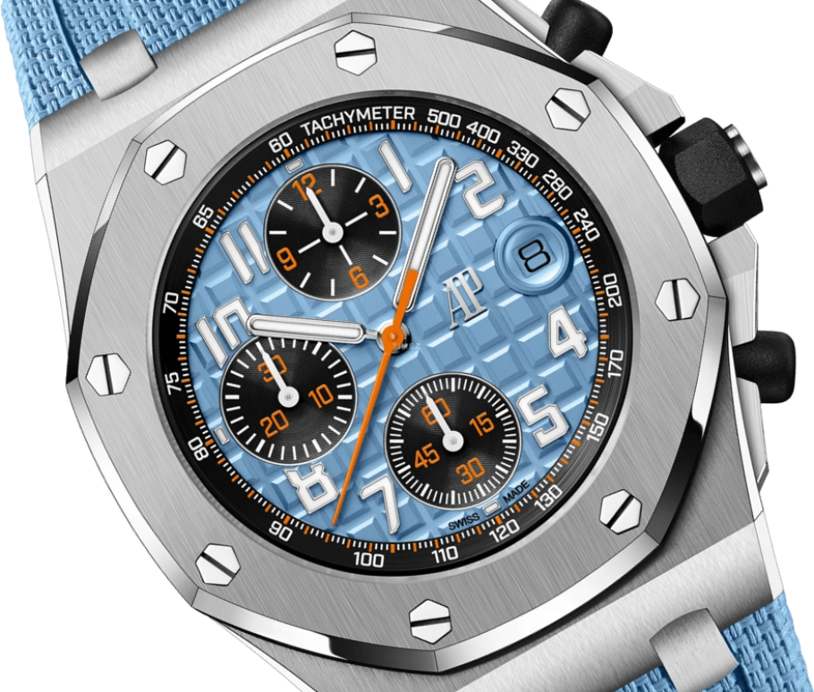 Audemars Piguet,Royal Oak Offshore 42mm,42mm,Stainless Steel,Blue,Automatic,Chronograph,Day,26238ST,26238ST.OO.A340CA.01