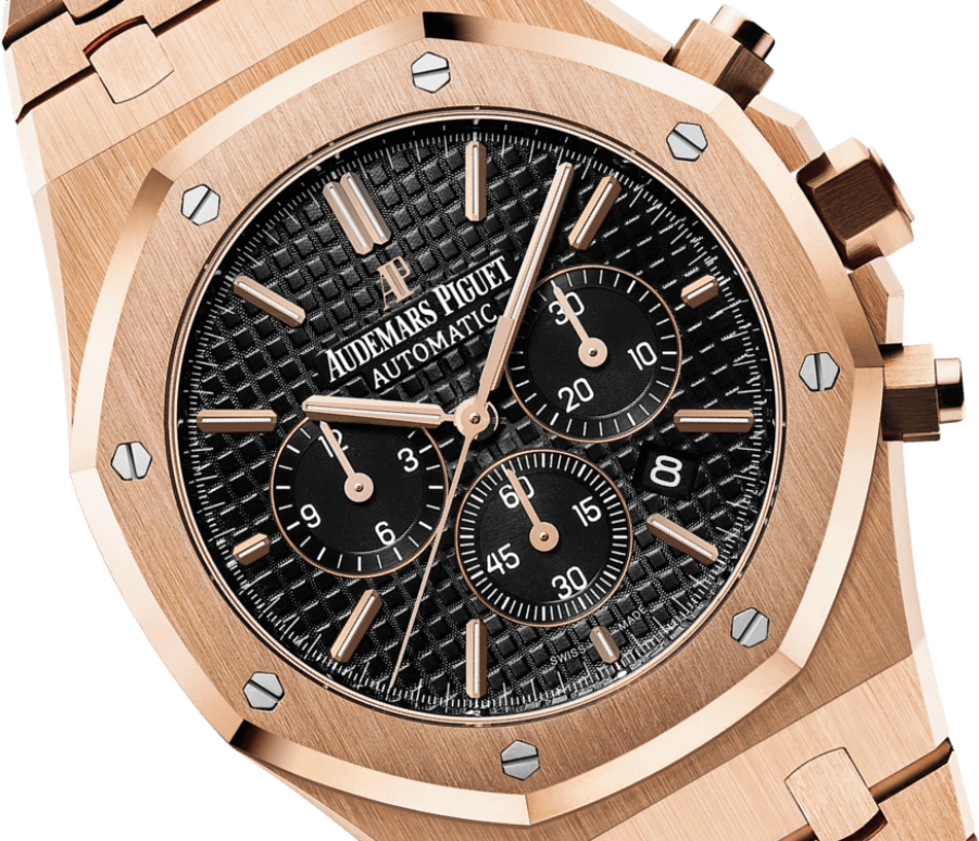 Audemars Piguet,Royal Oak 41mm,41mm,Pink Gold,Black,Automatic,Chronograph,Day,26320OR,26320OR.OO.1220OR.01