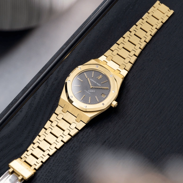 Audemars Piguet,Royal Oak 39mm,39mm,Yellow Gold,Grey,Automatic,Day,Sapphire,Crystal Glass,Justin Bieber,JB,5402BA