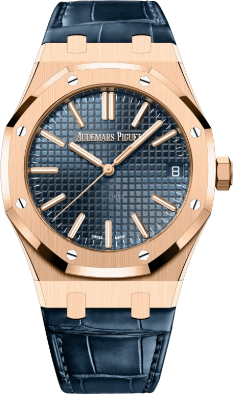 Audemars Piguet,Royal Oak 41mm,41mm,Rose Gold,Blue,Automatic,Day,70hours,15510OR,15510OR.OO.D315CR.01 50th