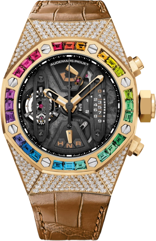 Audemars Piguet,Royal Oak Concept 44mm,44mm,Yellow Gold,Skeleton,Black,Handwound,Chronograph,Power Reserve Indicator,Tourbillon,Function Selector,237hours,In-house Caliber,26235BA,26235BA.YY.D502CR.01