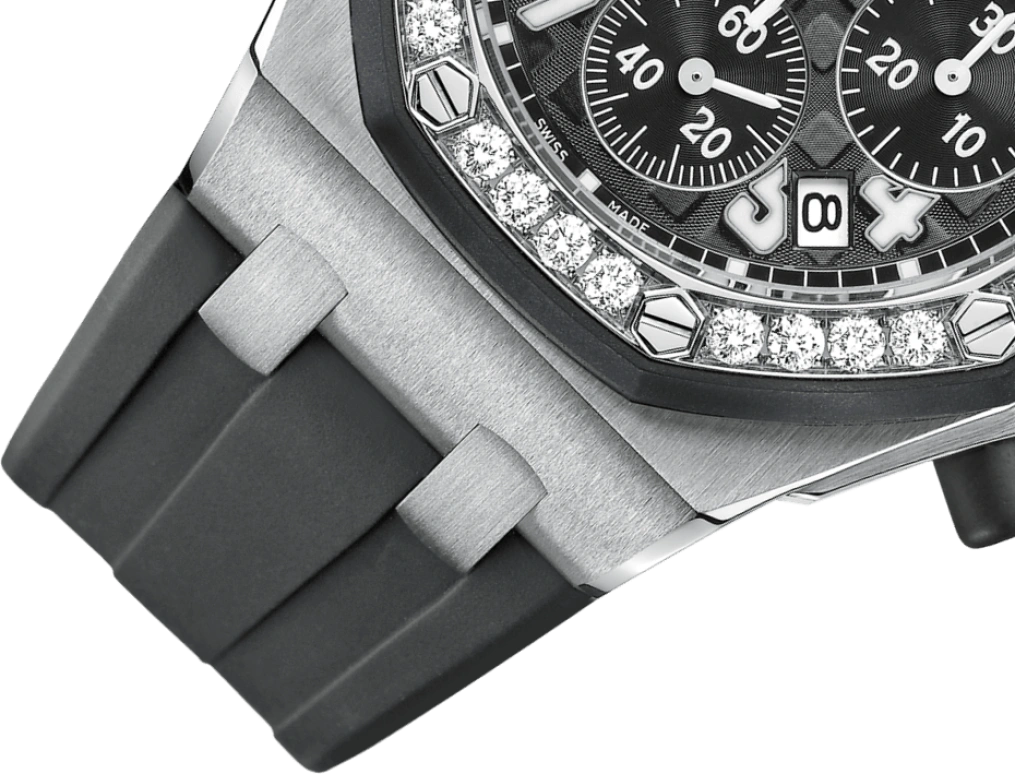 Audemars Piguet,Royal Oak Offshore 37mm,37mm,Rubber,Stainless Steel,Black,Automatic,Chronograph,Day,26048SK,26048SK.ZZ.D002CA.01