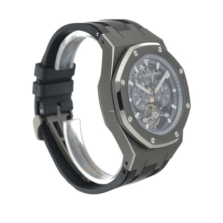 Audemars Piguet,Royal Oak 44mm,44mm,Titanium,Skeleton,Stone Gray,Handwound,Chronograph,Tourbillon,26347TI,26347TI.GG.D004CA.02