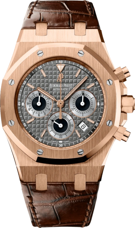 Audemars Piguet,Royal Oak 39mm,39mm,Pink Gold,Grey,Automatic,Chronograph,Day,26022OR,26022OR.OO.D098CR.02