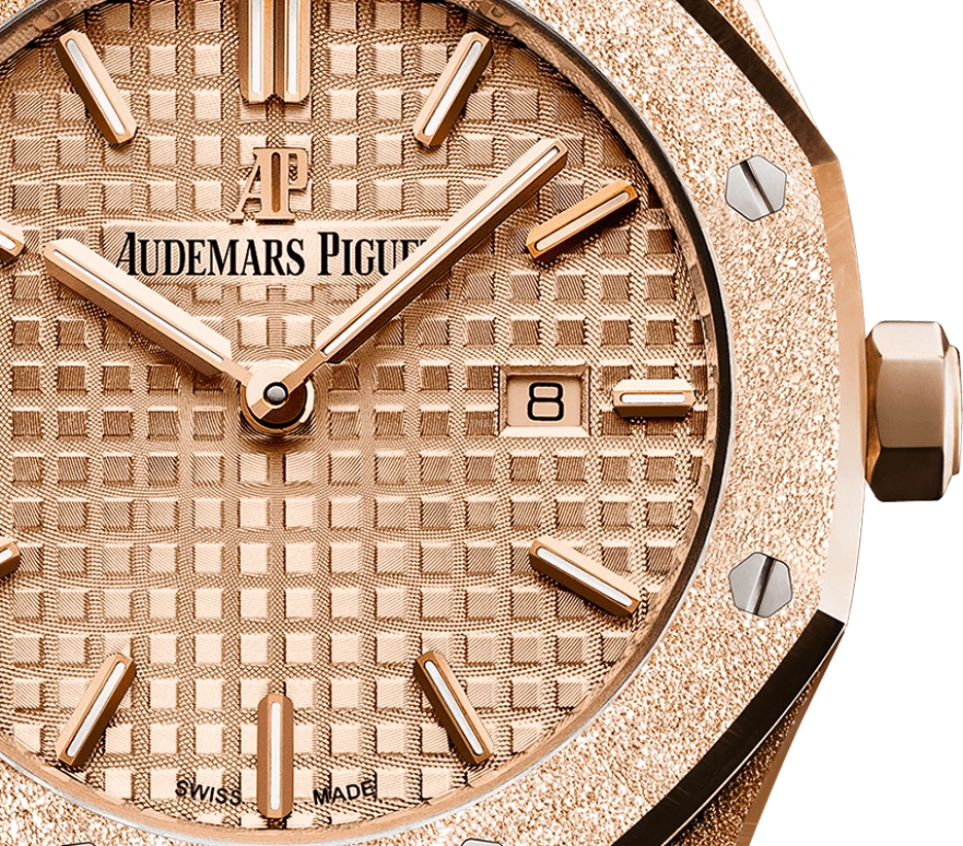 Audemars Piguet,Royal Oak 33mm,33mm,Rose Gold,Pink,Quartz,Day,In-house Caliber,67653OR,67653OR.GG.1263OR.02