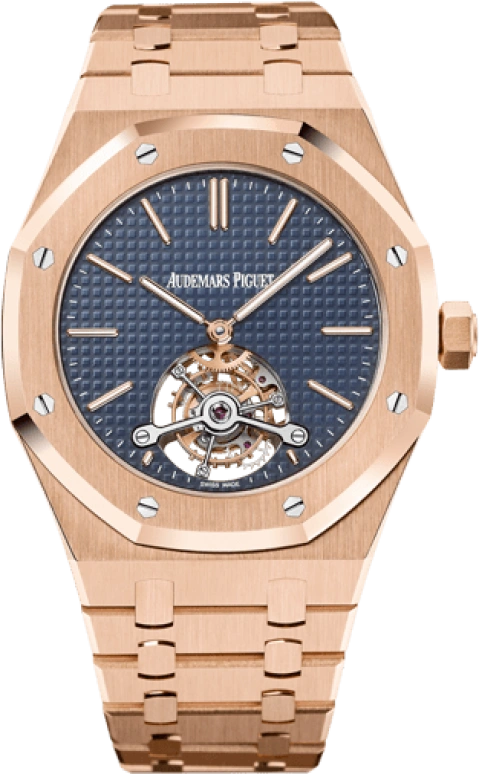 Audemars Piguet,Royal Oak 41mm,41mm,Rose Gold,Blue,Handwound,Power Reserve Indicator,Tourbillon,26510OR,26510OR.OO.1220OR.01