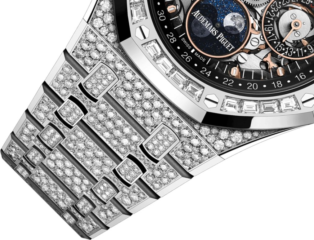 Audemars Piguet,Royal Oak 41mm,41mm,White Gold,Skeleton,Automatic,Moonphase,Perpetual Calendar,Leap Year,Month,40hours,In-house Caliber,Corey Gamble,Travis Scott,Timati,26625BC,26625BC.ZZ.1223BC.02