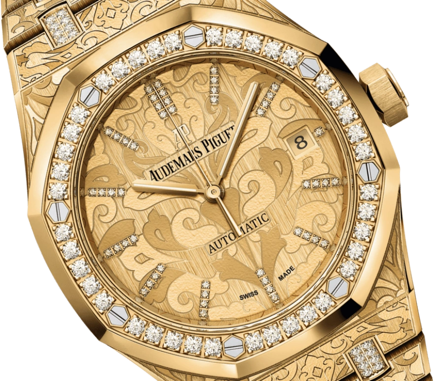 Audemars Piguet,Royal Oak 37mm,37mm,Yellow Gold,Gold,Automatic,Day,60hours,15456BA,15456BA.ZG.1251BA.01