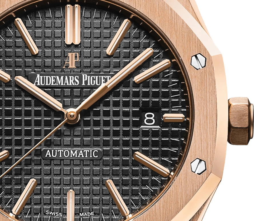 Audemars Piguet,Royal Oak 41mm,41mm,Pink Gold,Black,Automatic,Day,60hours,15400OR,15400OR.OO.1220OR.01