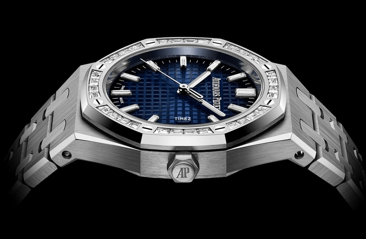 Audemars Piguet,Royal Oak 34mm,34mm,White Gold,Blue,Automatic,Day,50hours,77451BC,77451BC.ZZ.1361BC.01
