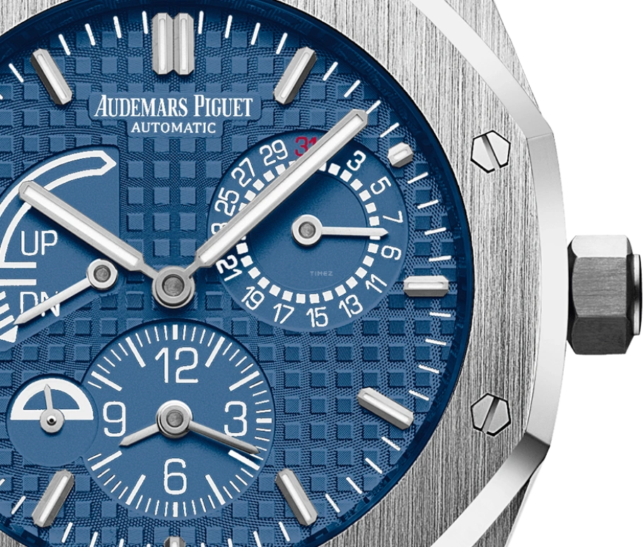 Audemars Piguet,Royal Oak 39mm,39mm,Stainless Steel,Blue,Automatic,Day,Power Reserve Indicator,Dule Time,26124ST,26124ST.OO.D018CR.01