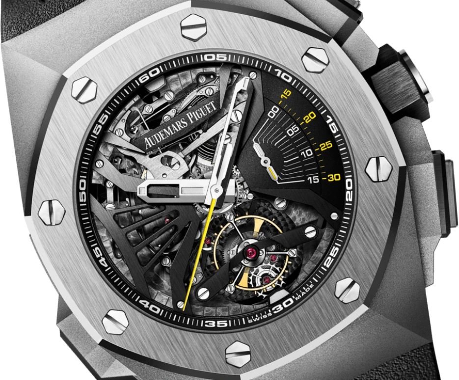 Audemars Piguet,Royal Oak Concept 44mm,44mm,Titanium,Ceramic,Skeleton,Black,Handwound,Chronograph,Tourbillon,Minute Repeater,26577TI,26577TI.OO.D002CA.01