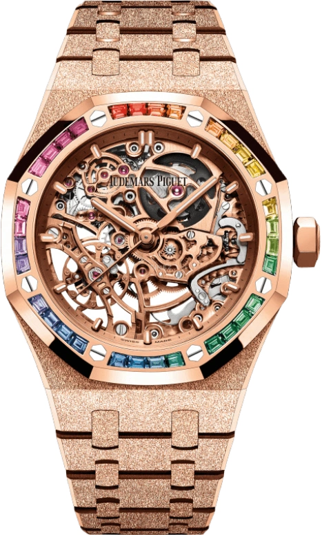 Audemars Piguet,Royal Oak 37mm,37mm,Pink Gold,Skeleton,Automatic,Double Balance,45hours,15468OR,15468OR.YG.1259OR.01