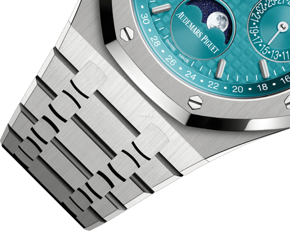 Audemars Piguet,Royal Oak 41mm,41mm,Stainless Steel,Turquoise,Automatic,Moonphase,Perpetual Calendar,Leap Year,Month,40hours,In-house Caliber,26613ST,26613ST.OO.1220ST.01