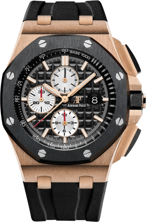Audemars Piguet,Royal Oak Offshore 44mm,44mm,Pink Gold,Ceramic,Black,Automatic,Chronograph,Day,26401RO,26401RO.OO.A002CA.01